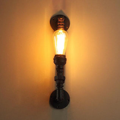 Industrial Retro Rust Pipe 1-Light Wall Sconce Lamps