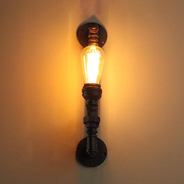 Industrial Retro Rust Pipe 1-Light Wall Sconce Lamps