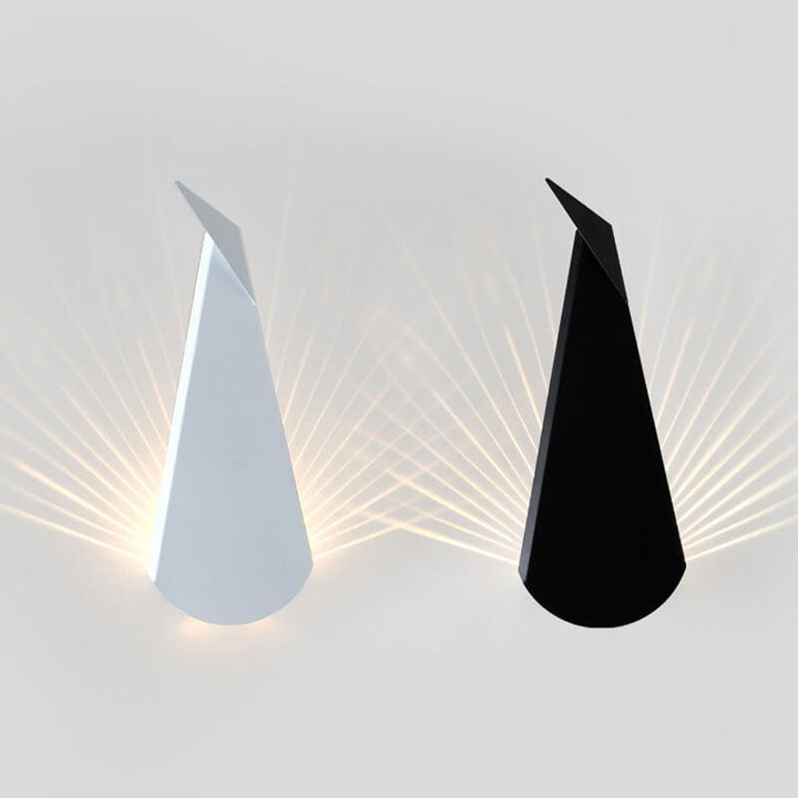Lámparas de pared LED de un solo foco con diseño geométrico minimalista moderno y metálico en forma de pavo real 