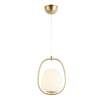 Nordic Creative Oval Glass Ball Gold Ring Pendant Light