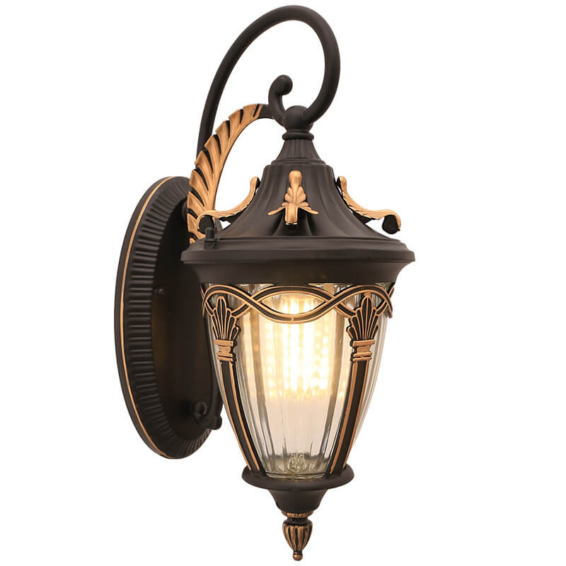Farol de arce europeo para exteriores, lámpara de pared impermeable de 1 luz 
