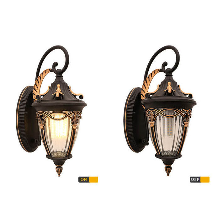 Farol de arce europeo para exteriores, lámpara de pared impermeable de 1 luz 