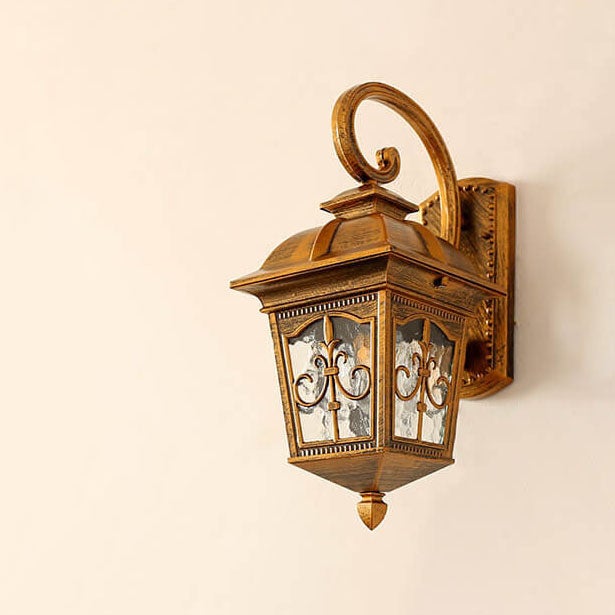 European-style Vintage Square Lantern Outdoor Waterproof Wall Sconce Lamp