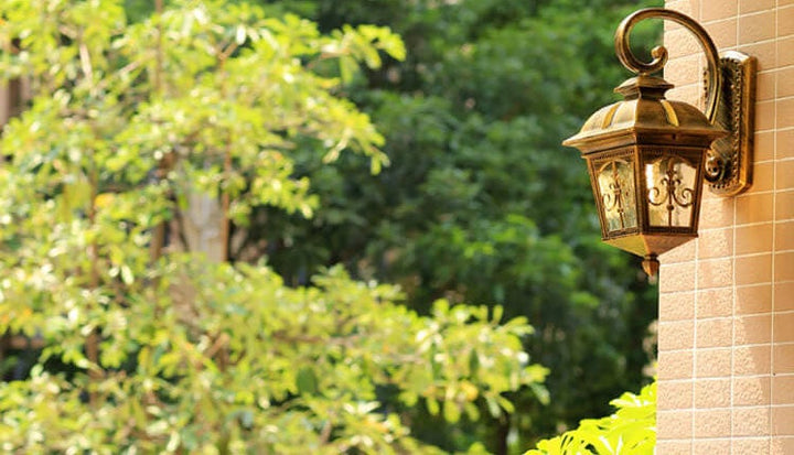 European-style Vintage Square Lantern Outdoor Waterproof Wall Sconce Lamp