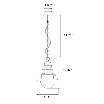 Industrial Truncated Shade 1-Light Dome Pendant Light