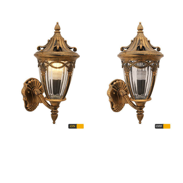 Farol de arce europeo para exteriores, lámpara de pared impermeable de 1 luz 