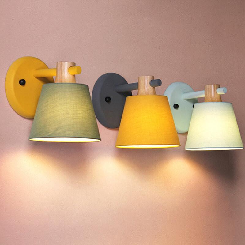 Nordic Macaron Fabric 1-Light Wall Sconce Lamps