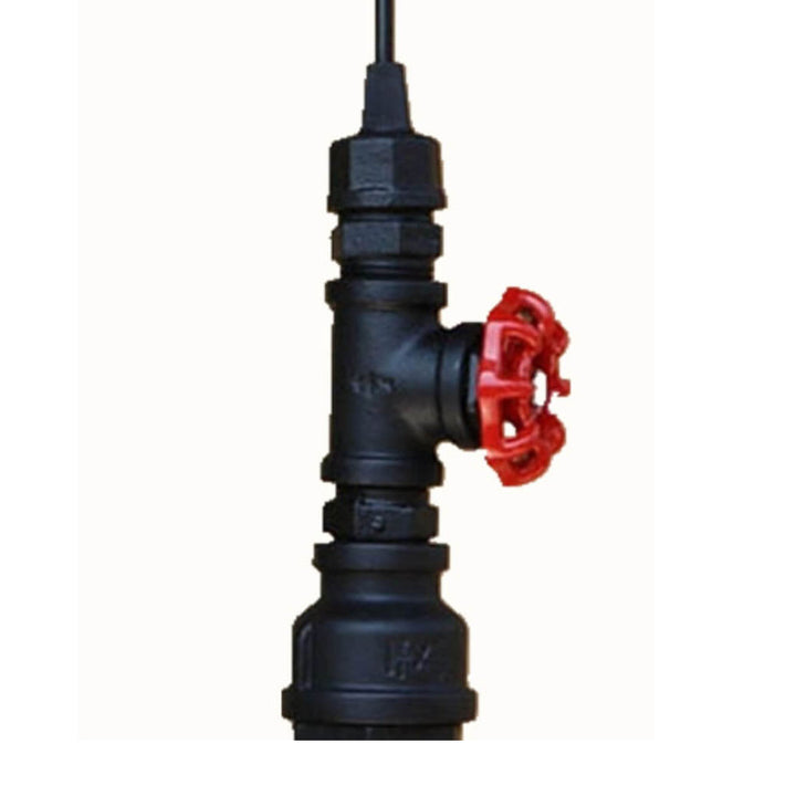 Lámpara colgante de 1 luz con tubería de agua industrial retro de metal envejecido 