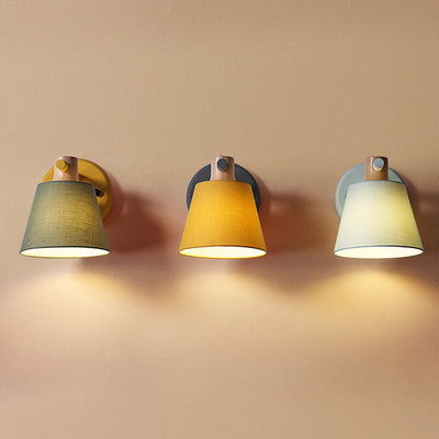 Nordic Macaron Fabric 1-Light Wall Sconce Lamps