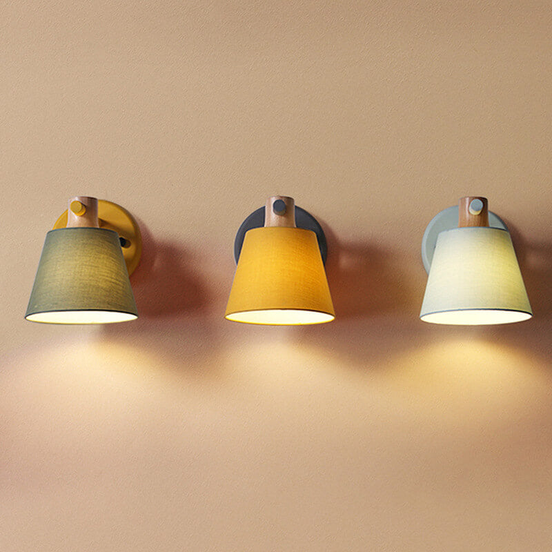 Nordic Macaron Fabric 1-Light Wall Sconce Lamps