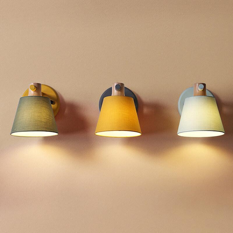 Nordic Macaron Fabric 1-Light Wall Sconce Lamps