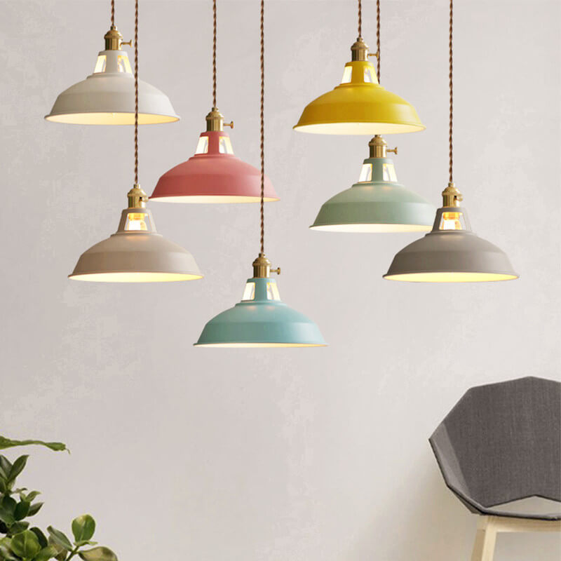 Industrielle 1-Licht Bunte Scheunen-Schirm Pendelleuchte 