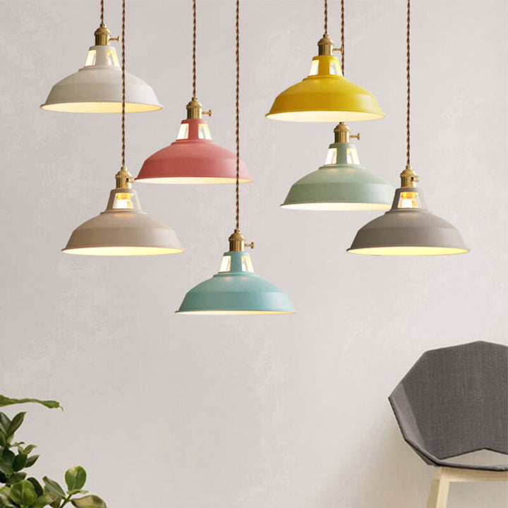 Industrielle 1-Licht Bunte Scheunen-Schirm Pendelleuchte 