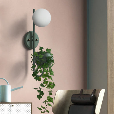 Sphere 1-Light Storage Box Planting Pot Decoration Wall Sconce Lamps