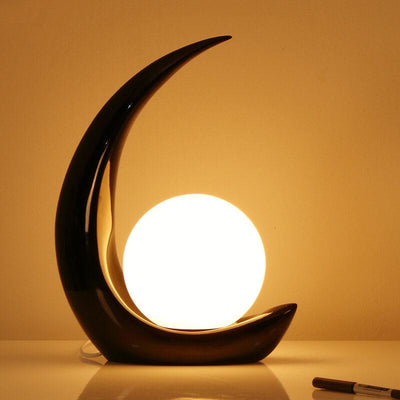 Creative Crescent Night Resin 1-Light Table Lamps