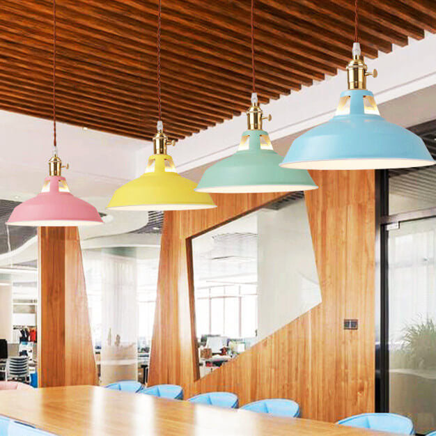 Industrielle 1-Licht Bunte Scheunen-Schirm Pendelleuchte 