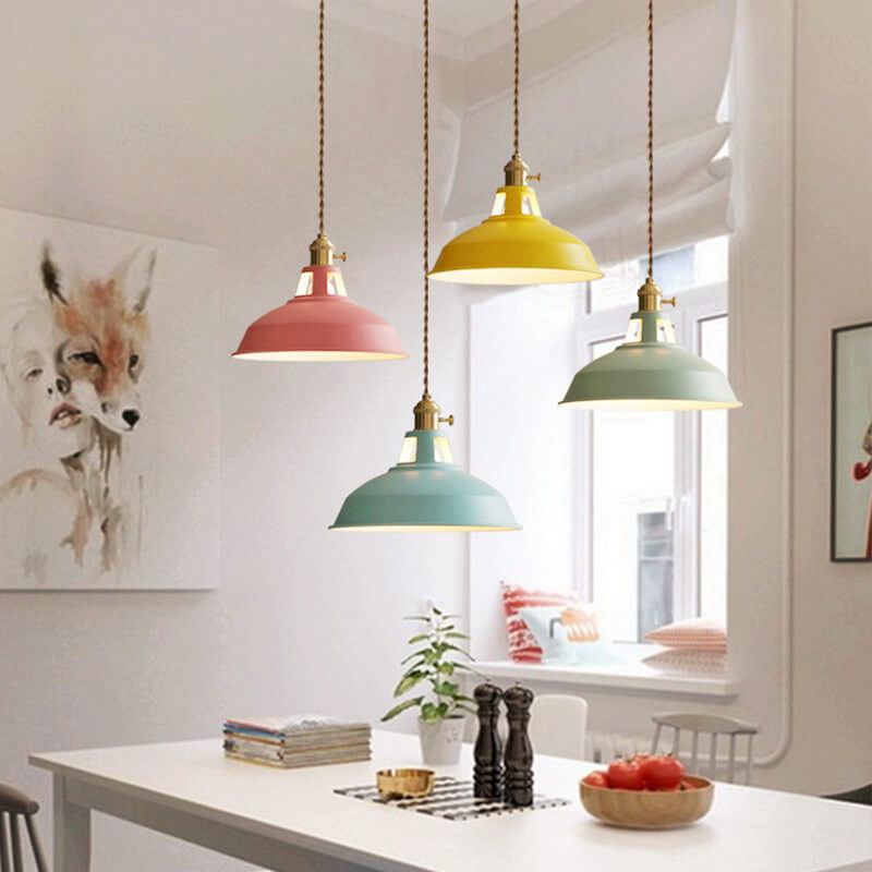 Industrielle 1-Licht Bunte Scheunen-Schirm Pendelleuchte 