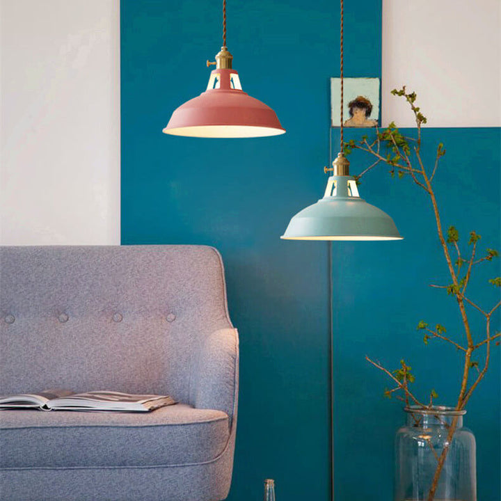 Industrielle 1-Licht Bunte Scheunen-Schirm Pendelleuchte 