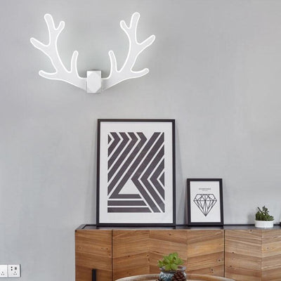 Simple 1-Light Antler Shaped Led Armed Sconce