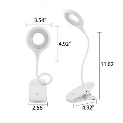 Lampe de bureau LED à clips rechargeables, abat-jour rond pliable, créatif et Simple 