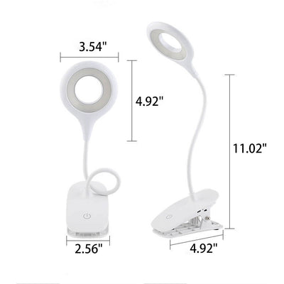 Simple Creative Foldable Round Shade Rechargeable Clips LED Desk Lamp