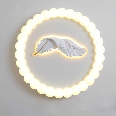Nordisches minimalistisches Federdekorationsdesign Runde LED-Einbauleuchte 