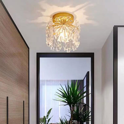 Modern Minimalist Glass 1- Light Flush Mount Ceiling Light