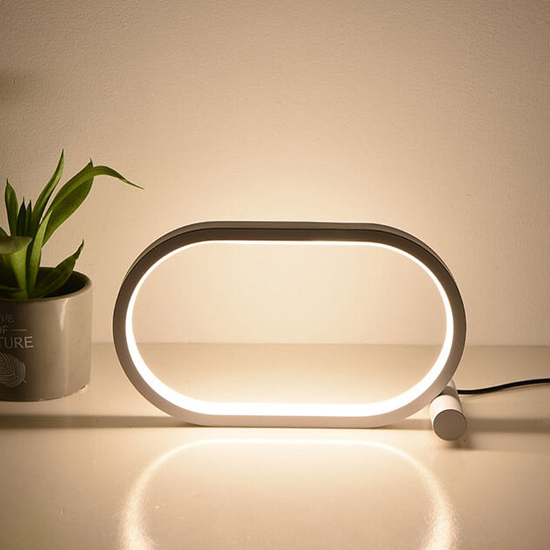 مصباح طاولة LED ليلي بسيط إبداعي بشكل بيضاوي USB 
