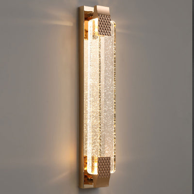 European Light Luxury Rectangular Bubble Crystal LED Wall Sconce Lamp