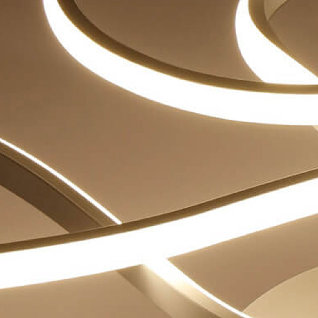 Modern Minimalist Aluminum Acrylic Line LED Flush Mount Ceiling Light