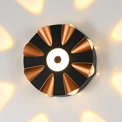 Moderne kreative runde wasserdichte LED-Wandleuchte aus Aluminium im Freien