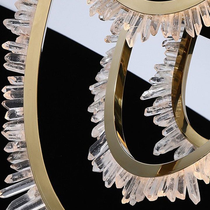 European Light Luxus Edelstahl Kristall LED Unterputz Deckenleuchte