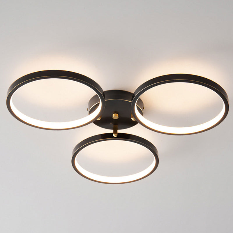 Modern Minimalist Full Copper Acrylic LED Flush Mount Ceiling Light