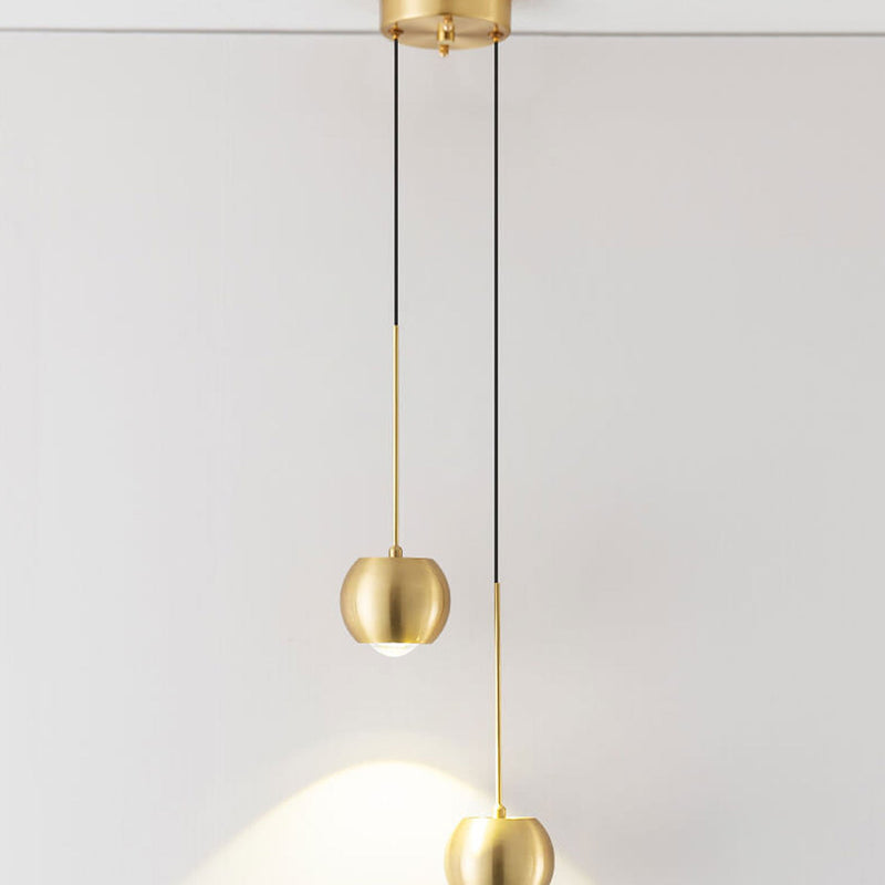 Nordic Light Luxury Full Brass Cylindrical Mini LED Pendant Light