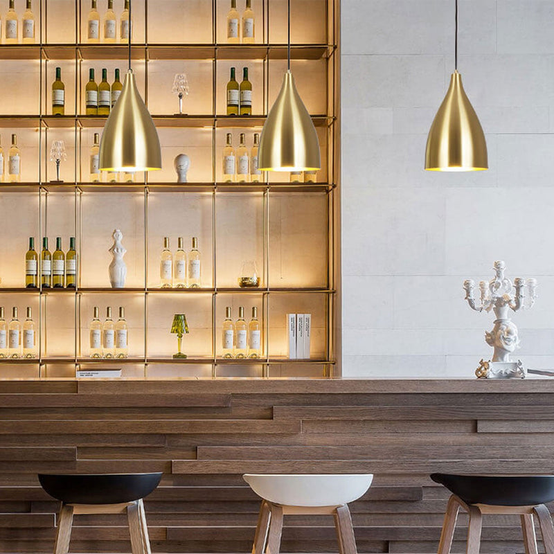 Industrial Iron Nordic Simple Gold 1-Light Pendant Light