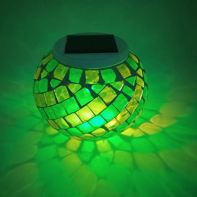 Lumière décorative extérieure LED avec design en spirale de motif de vitrail créatif solaire 