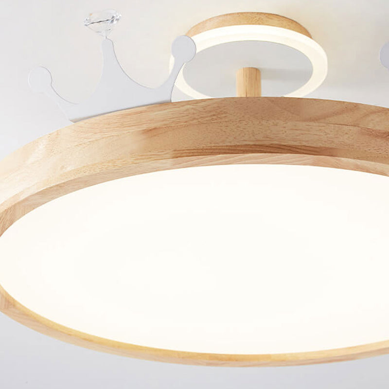 Nordic Log Crown LED Flush Mount Ceiling Light