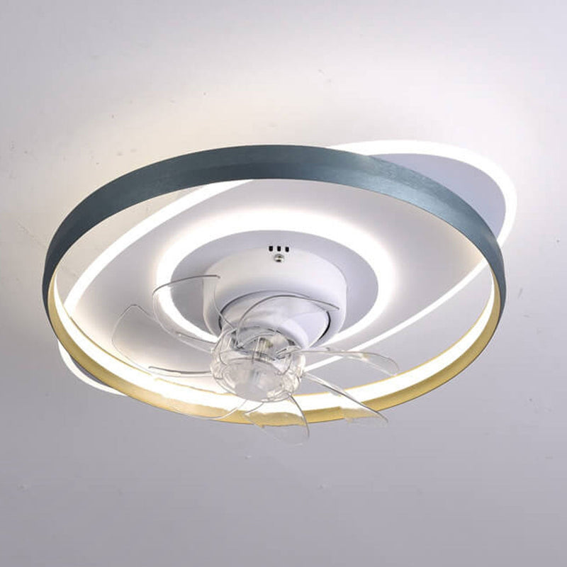 Nordic Rotatable Round Acrylic LED Flush Mount Ceiling Fan Light