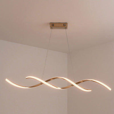 Modern Minimalist Strip Curve Island Light LED Chandelier