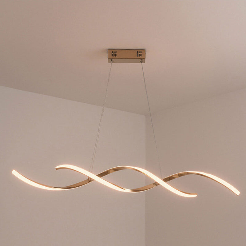 Moderner, minimalistischer Strip Curve Island Light LED-Kronleuchter 
