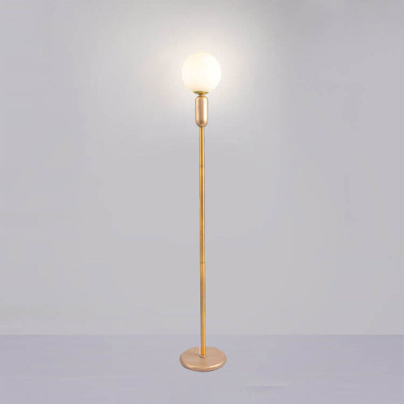 Nordic Minimalist Glass Ball Linear Base LED Standing Floor Lamp