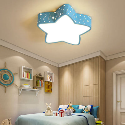 Cartoon Creative Star Shape LED Flush Mount Ceiling Light