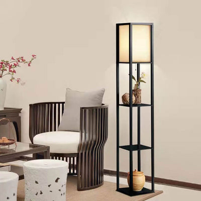 Creative Shelf  Design Fabric Lampshade 1-Light Decorative Standing Floor Lamp