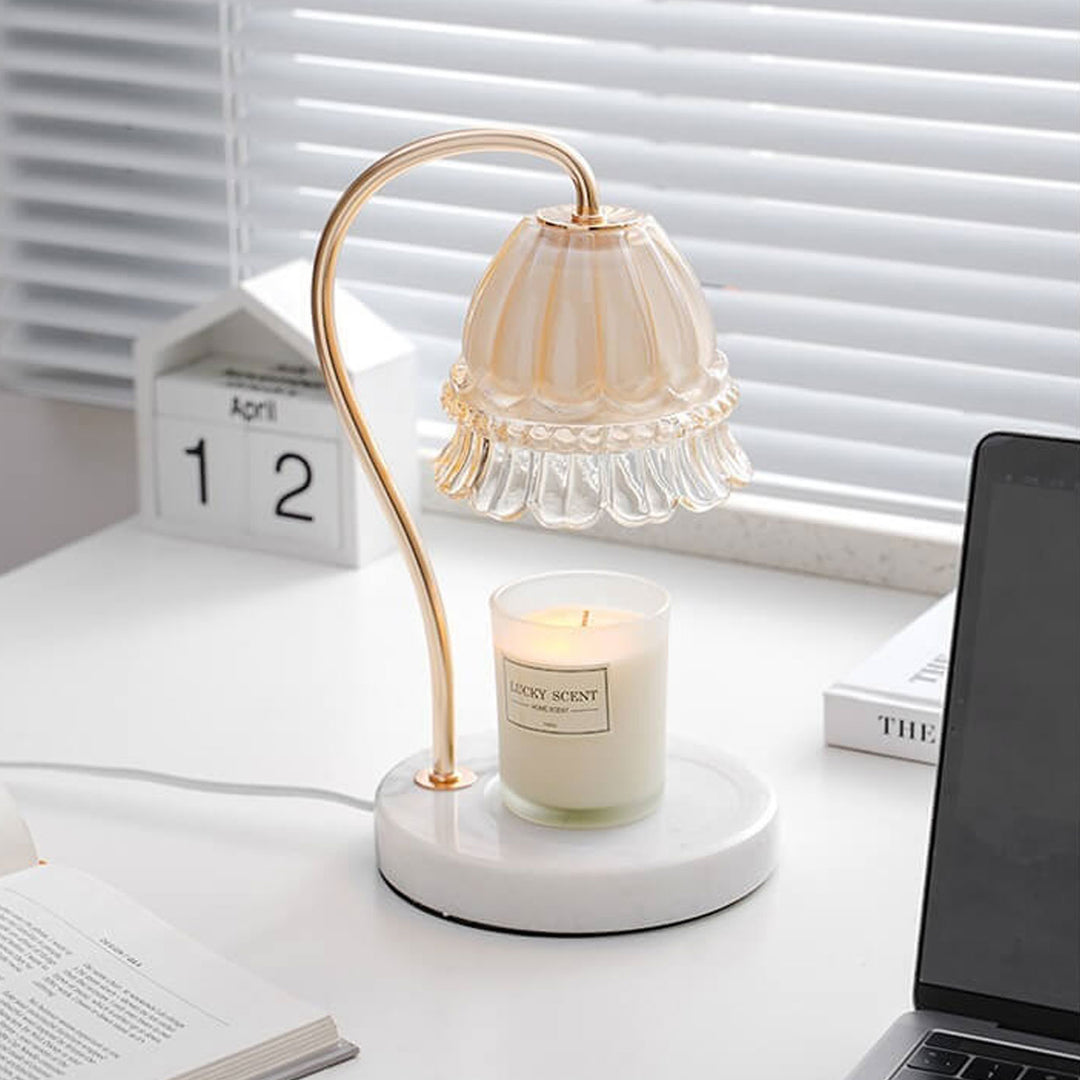 Kreative Glas-Glockenblume Aromalampe Schmelzende Wachstischlampe 