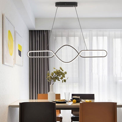 Modern Simple Line Staggered Spiral Design LED Chandelier