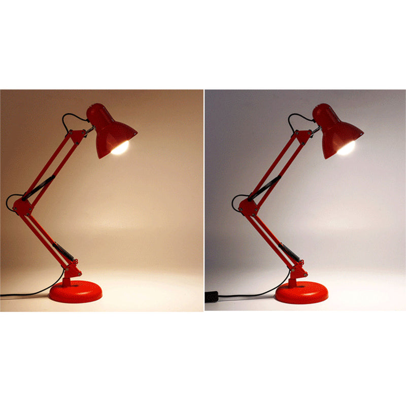 Industrial Iron Long Arm Dome Shade Rotatable 1-Light Desk Lamp