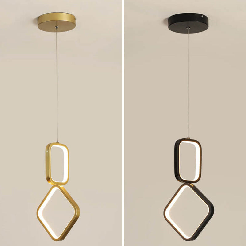 Nordic Minimalist Iron Geometric Ring LED Pendant Light