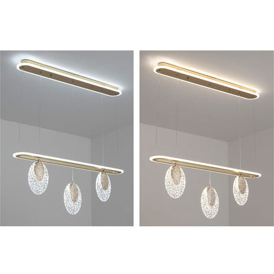 Nordic Light Luxuriöser schmiedeeiserner LED-Insellicht-Kronleuchter mit 3/4 Lichtern