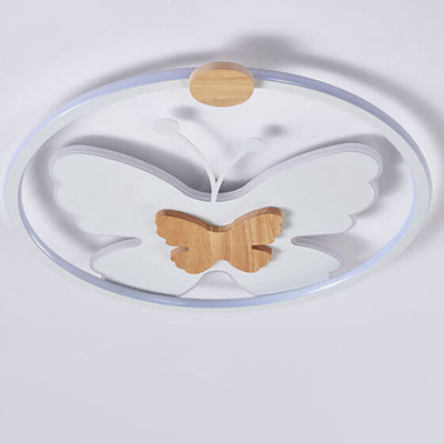 Nordic Creative Butterfly Circle LED Flush Mount Ceiling Light