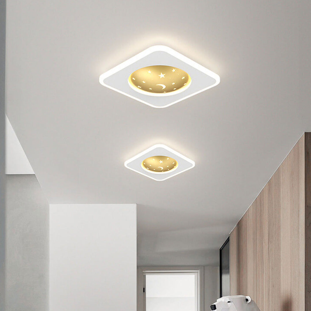 Nordic Minimalist Starry Sky Square Runde Schmiedeeisen Aluminium LED Unterputz Deckenleuchte 